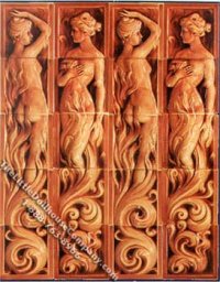(image for) Dollhouse Scale Model Wall Tiles, Classical Statues of Women