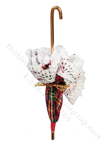 (image for) Miniature Plaid Umbrella for Dollhouses