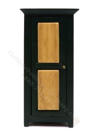 (image for) Miniature Green & Oak Kitchen Pie Safe/Cabinet for Dollhouses