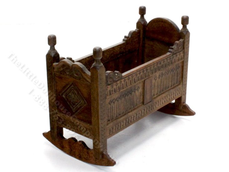 (image for) Miniature 17th Century Cradle for Dollhouses