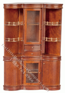 (image for) Miniature Walnut Back Bar for Dollhouses