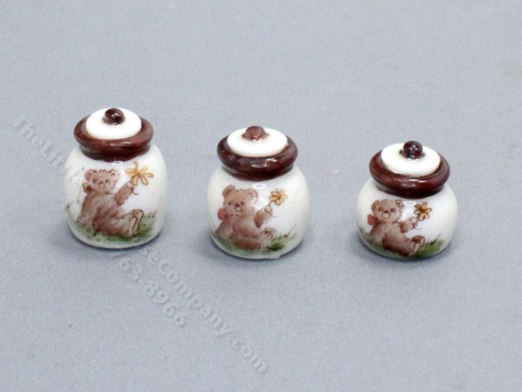 (image for) Vintage Miniature Handpainted Canisters for Dollhouses