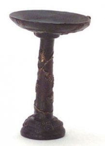 (image for) Miniature English Green Stone Bird Bath for Dollhouses