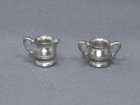 (image for) Miniature Metal Sugar and Creamer for Dollhouses
