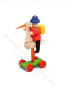 (image for) Miniature Wooden Crane Pull Toy