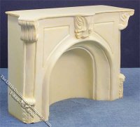 (image for) Miniature Cream Resin Fireplace for Dollhouses