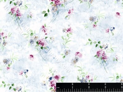 (image for) Hydrangeas on Blue Miniature Wallpaper for Dollhouse
