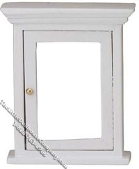 (image for) Miniature White Bathroom Vanity Mirror for Dollhouses