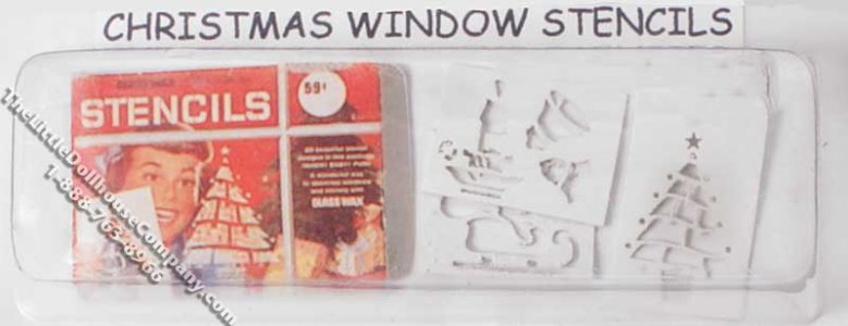 (image for) Miniature Christmas Window Stencils for Dollhouses