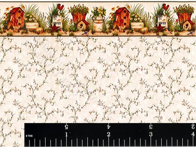 (image for) Dollhouse Scale Model Beige Vine Wallpaper