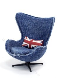 (image for) Miniature Denim Egg Chair by PRD Miniatures