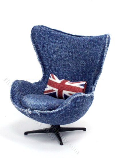 (image for) Miniature Denim Egg Chair by PRD Miniatures