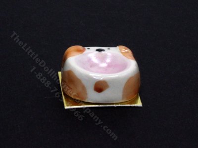 (image for) Miniature Dog-Shaped Dog Dish for Dollhouses