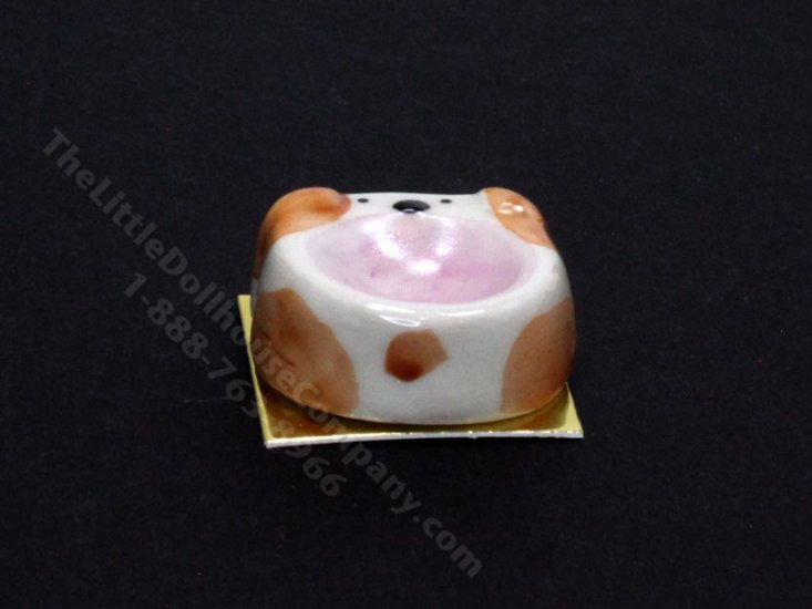 (image for) Miniature Dog-Shaped Dog Dish for Dollhouses