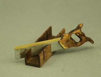 (image for) Dollhouse Scale Model Mitre Box Saw