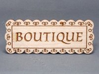 (image for) Miniature "Boutique" Wooden Sign for Dollhouses