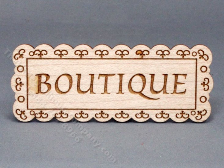 (image for) Miniature "Boutique" Wooden Sign for Dollhouses