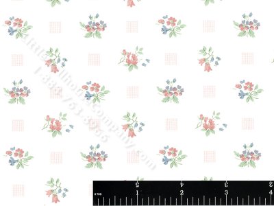 (image for) Flowers and Squares Miniature Wallpaper for Dollhouses