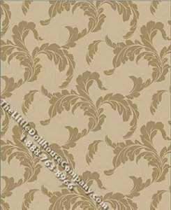 (image for) Regency Acenthus Pattern Miniature Wallpaper for Dollhouses