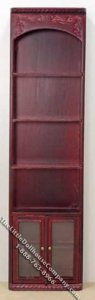 (image for) Miniature Mahogany Tall Shelf Unit for Dollhouses