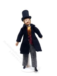 (image for) Miniature Vintage Porcelain Victorian Man in Top Hat