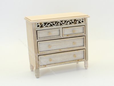 (image for) Miniature Unfinished Chest of Drawers with Frieze