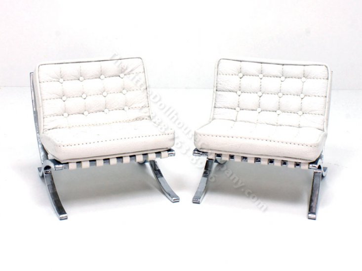 (image for) Miniature Modern Tufted Leather Barcelona Chair Judith Blondell