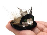 (image for) Ladies Black Feathered Hat by Judith Blondell for Dollhouses
