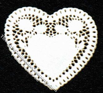(image for) Miniature Small Heart Lace Laser Cut Doily for Dollhouses (2/pk)