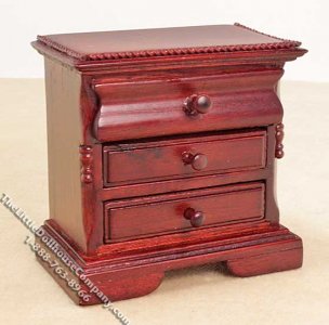 (image for) Miniature Mahogany Nightstand for Dollhouses