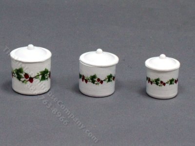 (image for) Miniature Strawberry Vine Canister Set for Dollhouses