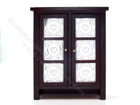 (image for) As Is Miniature Walnut Pie Safe for Dollhouses