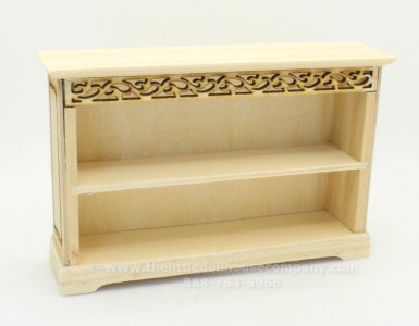 (image for) Miniature Unfinished Low Shelf with Frieze for Dollhouses