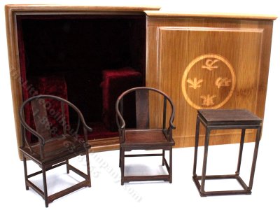 (image for) Miniature Ming Table and Chairs Set for Dollhouses