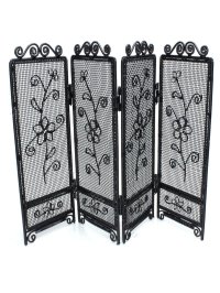 (image for) Miniature Four-Panel Black Wire Dressing Screen