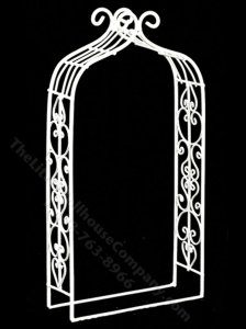 (image for) Miniature White Metal Garden Archway for Dollhouses