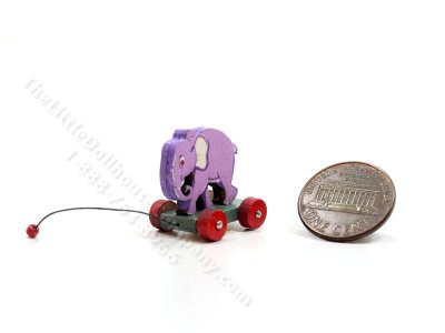 (image for) Miniature Elephant Pull Toy by Keenderson for Dollhouses