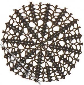 (image for) Miniature Black Round Laser Cut Doily for Dollhouses