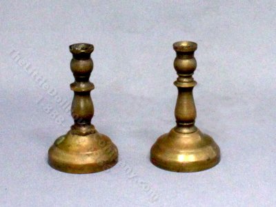 (image for) Vintage Miniature Brass Candlesticks for Dollhouses