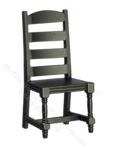 (image for) Miniature Ladder Back Chair for Dollhouses, Black