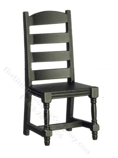(image for) Miniature Ladder Back Chair for Dollhouses, Black