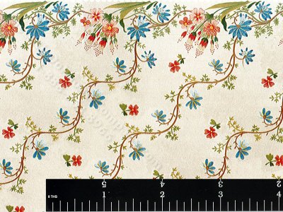 (image for) Floral Vine on Green Miniature Wallpaper for Dollhouses