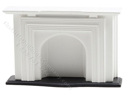 (image for) Miniature Modern White Fireplace for Dollhouses