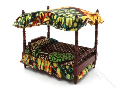 (image for) Half Scale Mahogany Canopy Bed for Dollhouses