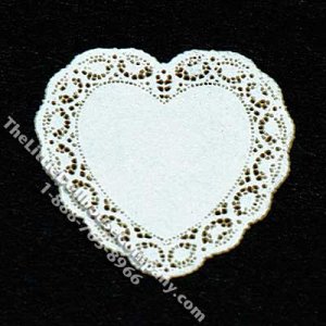 (image for) Miniature Heart Shaped Laser Cut Doily for Dollhouses