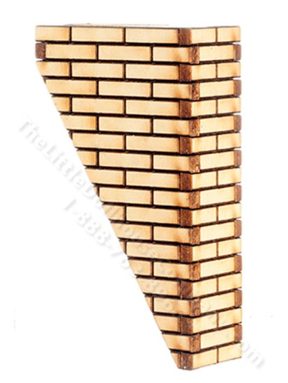 (image for) Dollhouse Scale Model Yellow Brick Roof-Top Chimney, 60 Degrees