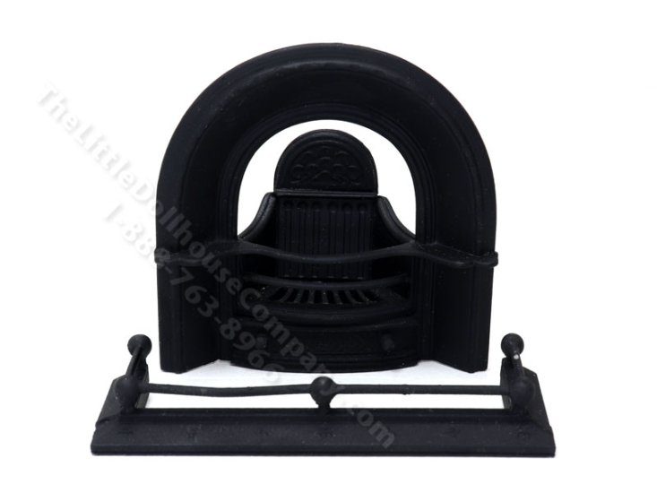 (image for) Miniature Fireplace Insert and Fender Set for Dollhouses - Black