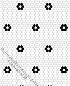 (image for) Hexagon Flower Tile Pattern Miniature Wallpaper for Dollhouses