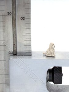 (image for) 1/144 Scale White Poodle Polymer Figurine for Dollhouses