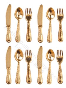 (image for) 12 Piece Kensington Gold Flatware Cutlery Set